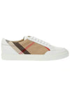 House Check Leather Sneakers Optic White - BURBERRY - BALAAN 4