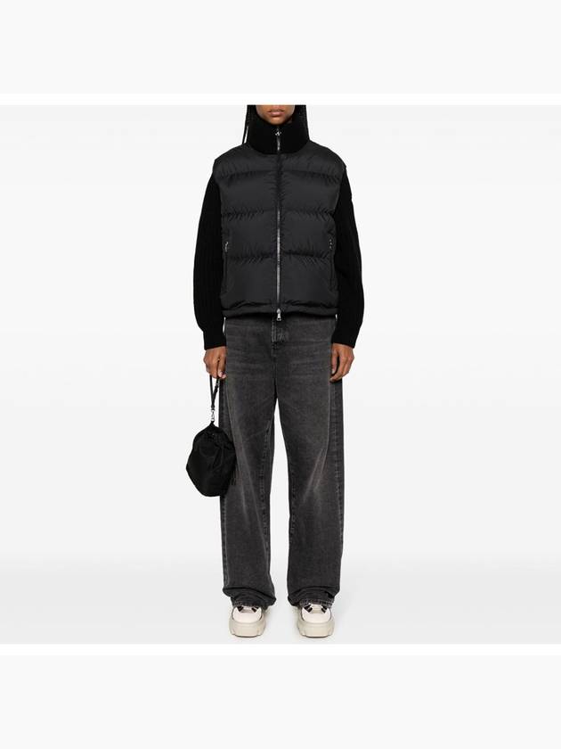 Padded Wool Cardigan Black - MONCLER - BALAAN 5