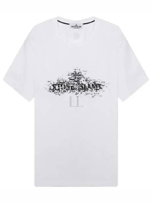 Institutional Two Print Short Sleeve T-Shirt White - STONE ISLAND - BALAAN 2