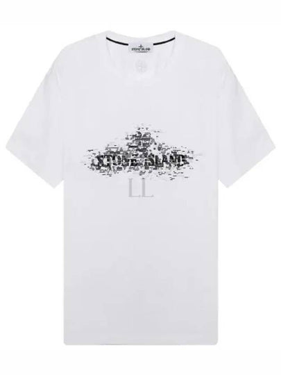 Institutional Two Print Short Sleeve T-Shirt White - STONE ISLAND - BALAAN 2