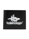 Logo Print Leather Half Wallet Black - BALENCIAGA - BALAAN 2