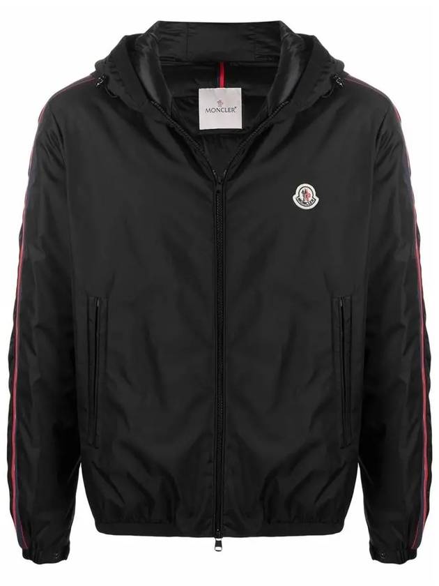 Men's Necker Logo Patch Hooded Windbreaker Black - MONCLER - BALAAN 3