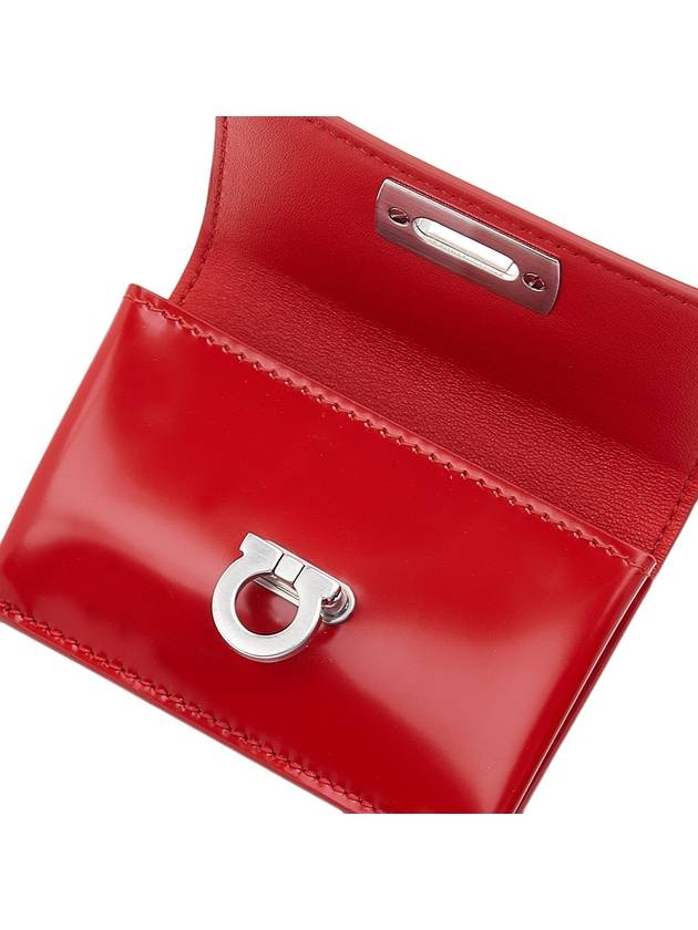 Ferragamo Women's Gancini Card Wallet 22 0435 FLAME RED 0760664 - SALVATORE FERRAGAMO - BALAAN 8