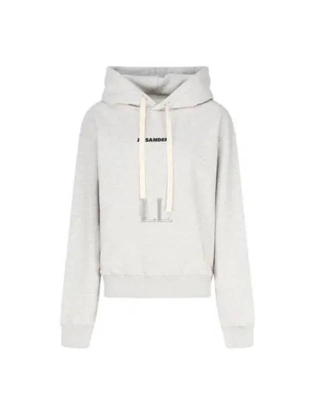 Logo Print Cotton Hoodie Grey - JIL SANDER - BALAAN 2