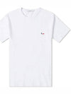 Tricolor Fox Patch Classic Pocket Short Sleeve T-Shirt White - MAISON KITSUNE - BALAAN 3