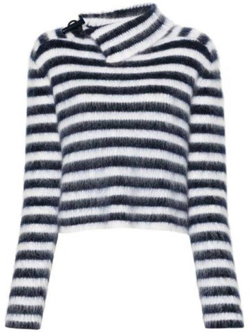 Marina striped mohair knit top navy - JACQUEMUS - BALAAN 1