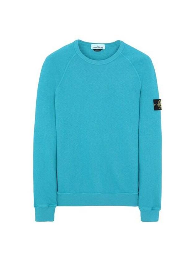 Logo Wappen Washed Raglan Sweatshirt Light Blue - STONE ISLAND - BALAAN 1