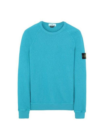 Logo Wappen Washed Raglan Sweatshirt Light Blue - STONE ISLAND - BALAAN 1