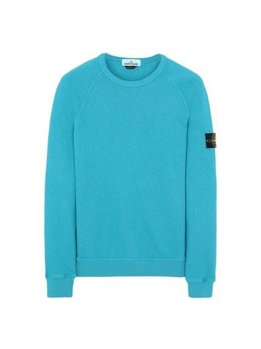 Logo Wappen Washed Raglan Sweatshirt Light Blue - STONE ISLAND - BALAAN 1