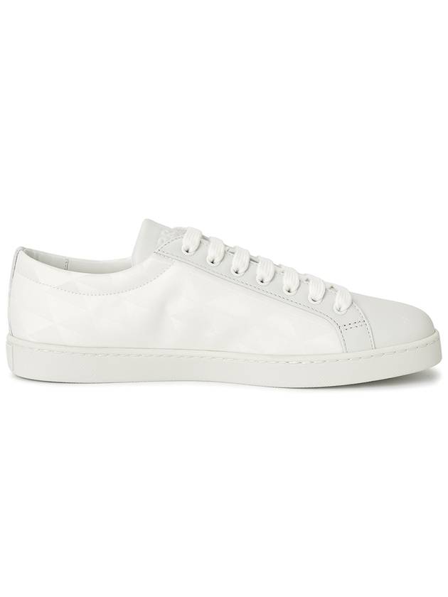 Triangle Logo Leather Re-Nylon Low Top Sneakers White - PRADA - BALAAN 5