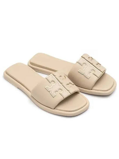 Double T Slide Slippers Beige - TORY BURCH - BALAAN 2