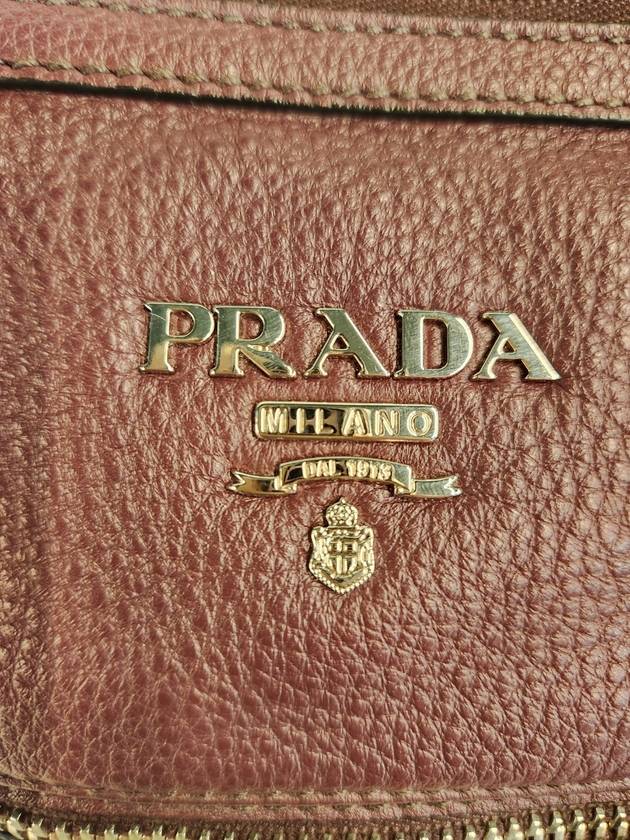 Women s Vitello Dino Motor Bag Burgundy BL0805 Condition A - PRADA - BALAAN 8