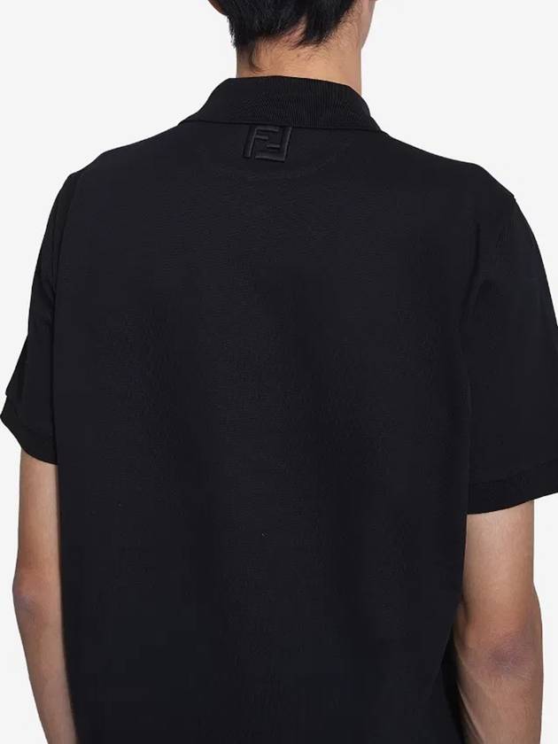 Fendilicious Short Sleeve Polo Shirt Black - FENDI - BALAAN 7