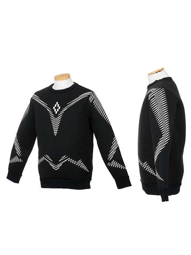 Neopren Symbol Crew Cotton Sweatshirt Black - MARCELO BURLON - BALAAN 1