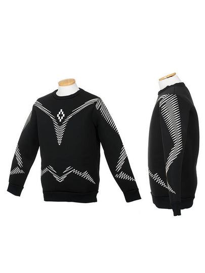 Neopren Symbol Crew Cotton Sweatshirt Black - MARCELO BURLON - BALAAN 2