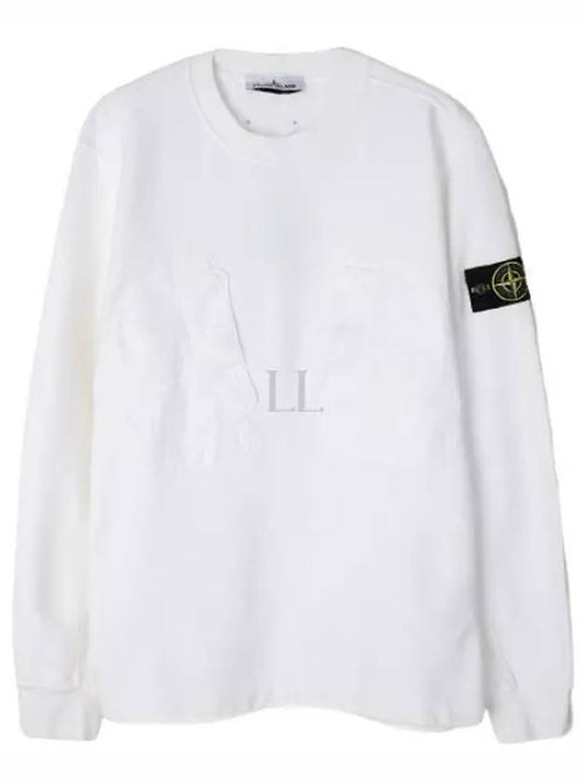 Cotton Fleece Crewneck Sweatshirt White - STONE ISLAND - BALAAN 2