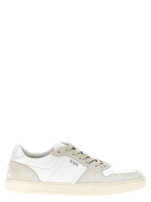 Suede Leather Low Top Sneakers White - TOD'S - BALAAN 2