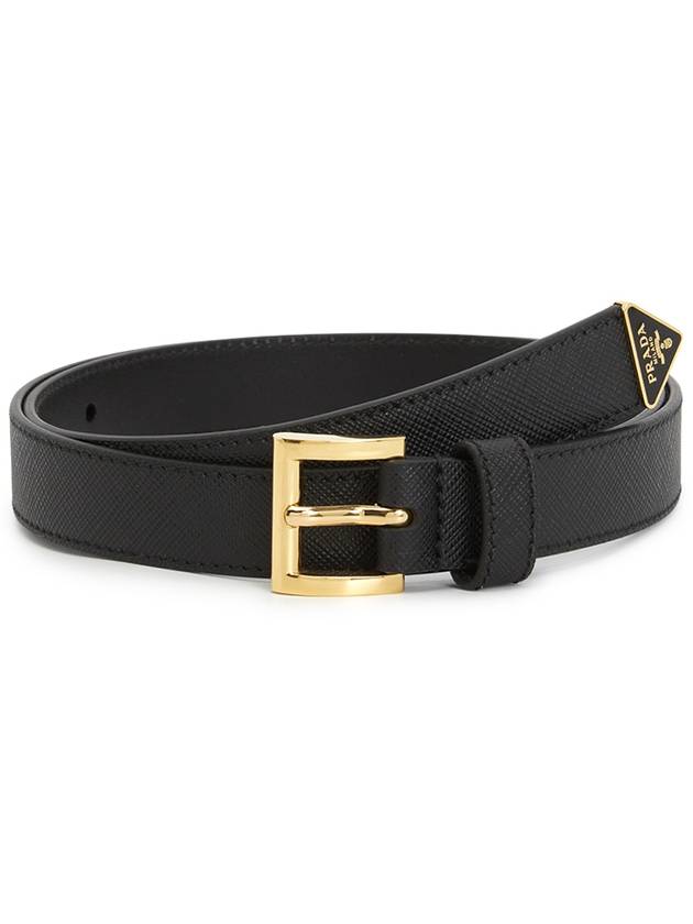 Saffiano Leather Belt Black - PRADA - BALAAN 2