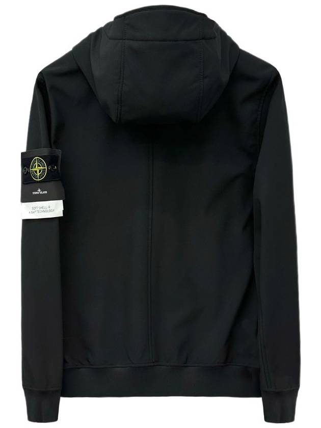 Soft Shell Brushed Lining Zip Up Hoodie Black - STONE ISLAND - BALAAN 3