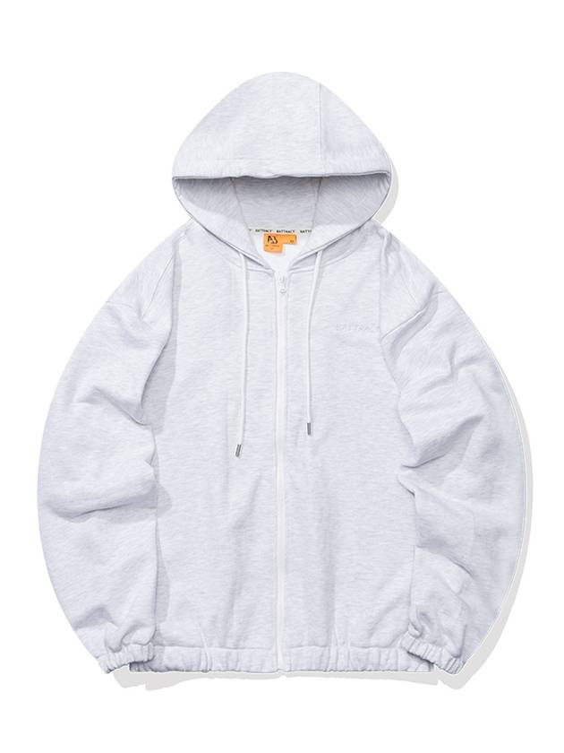 Drop Shoulder Zip-Up Hoodie Melange - BATTRACT - BALAAN 1