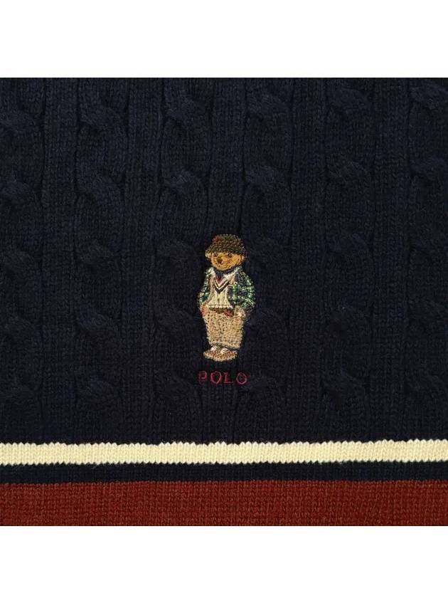 Bear Cable Knit Cricket Muffler Navy - POLO RALPH LAUREN - BALAAN 4