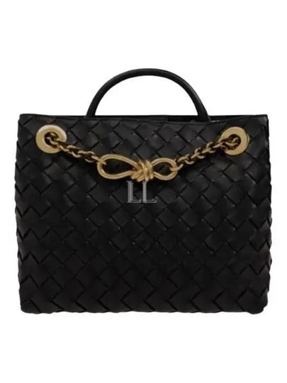 Andiamo Chain Small Leather Tote Bag Black - BOTTEGA VENETA - BALAAN 2