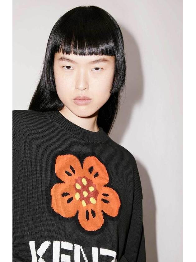 Boke Flower Cotton Sweatshirt Black - KENZO - BALAAN 7