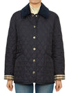 Corduroy Collar Quilted Jacket Navy - BURBERRY - BALAAN 3