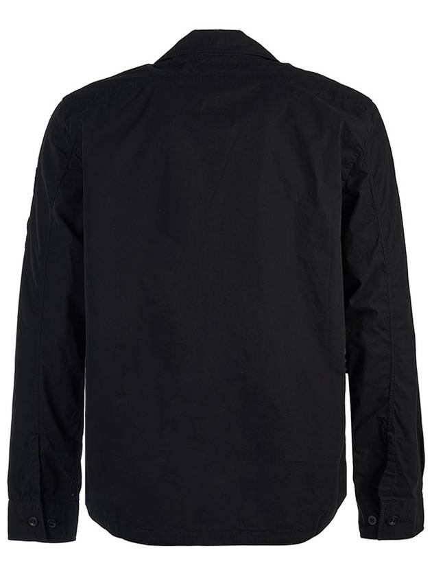 Logo Patch Cotton Long Sleeve Shirt Black - CP COMPANY - BALAAN 4