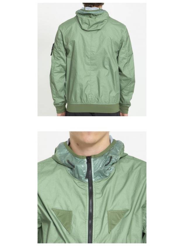 Wappen Patch Nylon Hooded  Jacket Green - STONE ISLAND - BALAAN 6