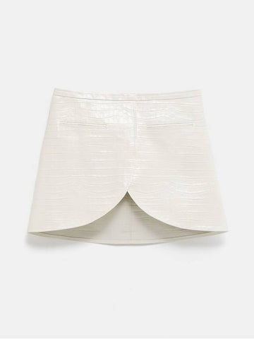 Ellipse Croco Stamped Mini Skirt - COURREGES - BALAAN 1