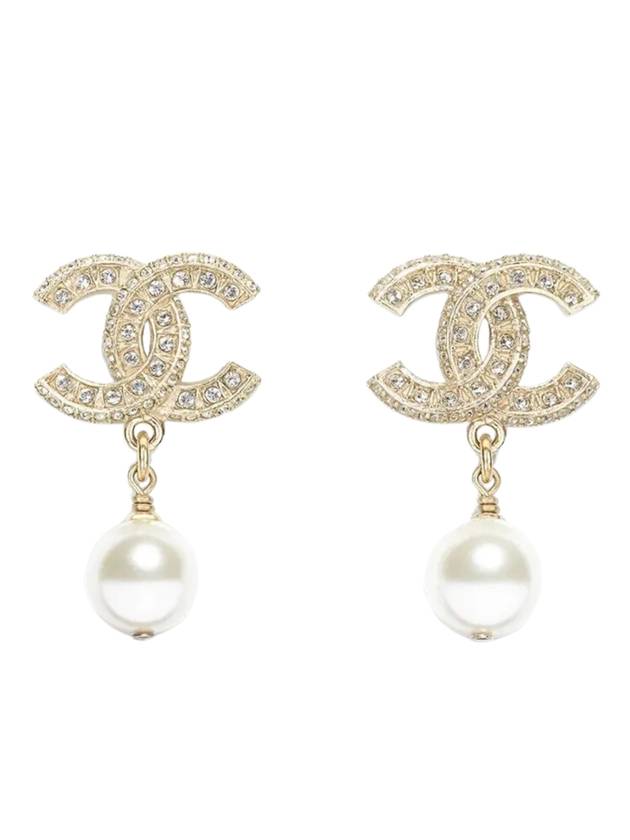 CC Metal Logo Pearl Earrings Gold - CHANEL - BALAAN 1