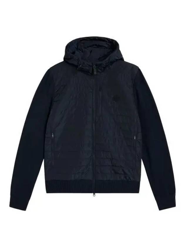 Pierre Knit Hybrid Hooded Zip-Up Jacket Navy - J.LINDEBERG - BALAAN 2