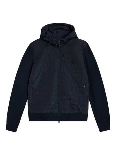 Pierre Knit Hybrid Hooded Zip-Up Jacket Navy - J.LINDEBERG - BALAAN 2