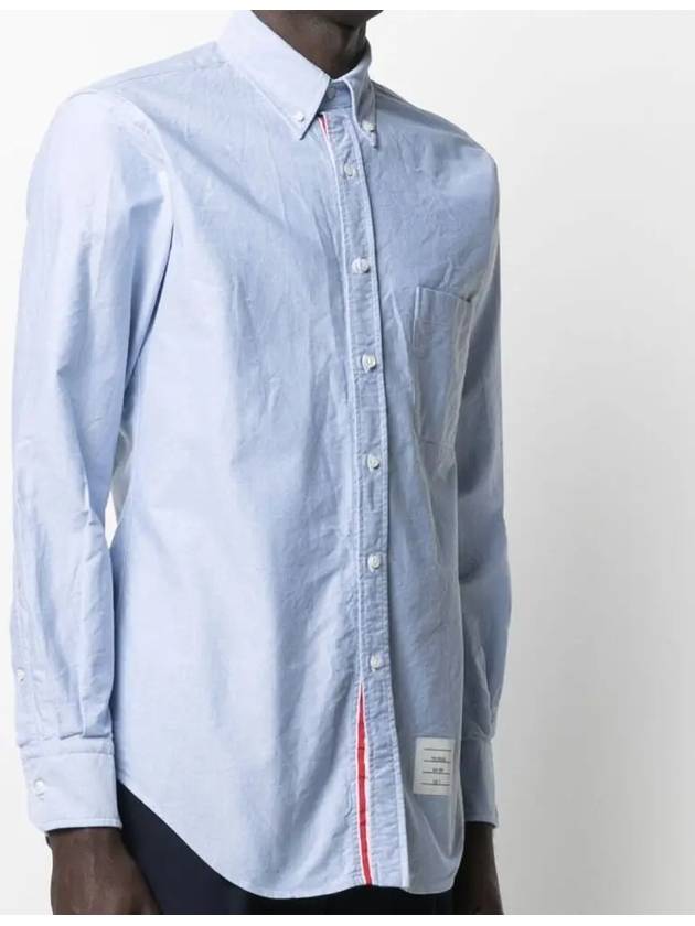 Oxford Grosgrain Placket Cotton Long Sleeve Shirt Light Blue - THOM BROWNE - BALAAN 7