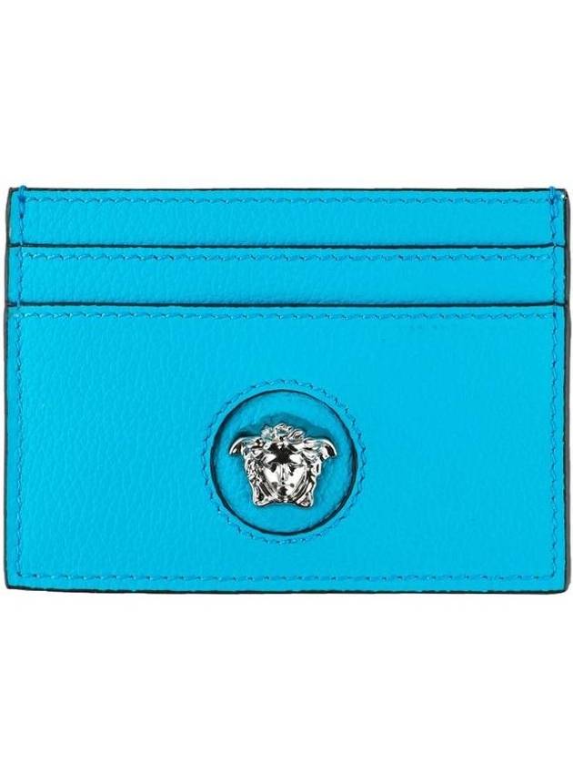 Medusa Leather Card Wallet Turquoise - VERSACE - BALAAN 1