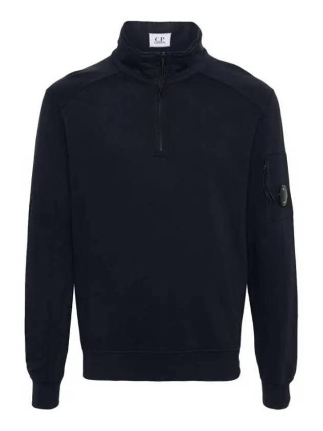 Light Fleece Half Zip-Up Sweatshirt Navy - CP COMPANY - BALAAN 2