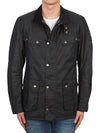 Duke Wax Button Jacket Navy - BARBOUR - BALAAN 4