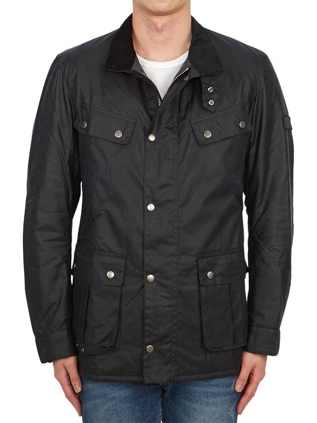 Duke Wax Button Jacket Navy - BARBOUR - BALAAN 4