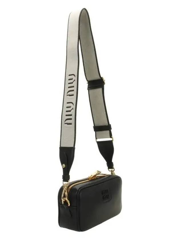 Embossed Logo Cross Bag Black - MIU MIU - BALAAN 3