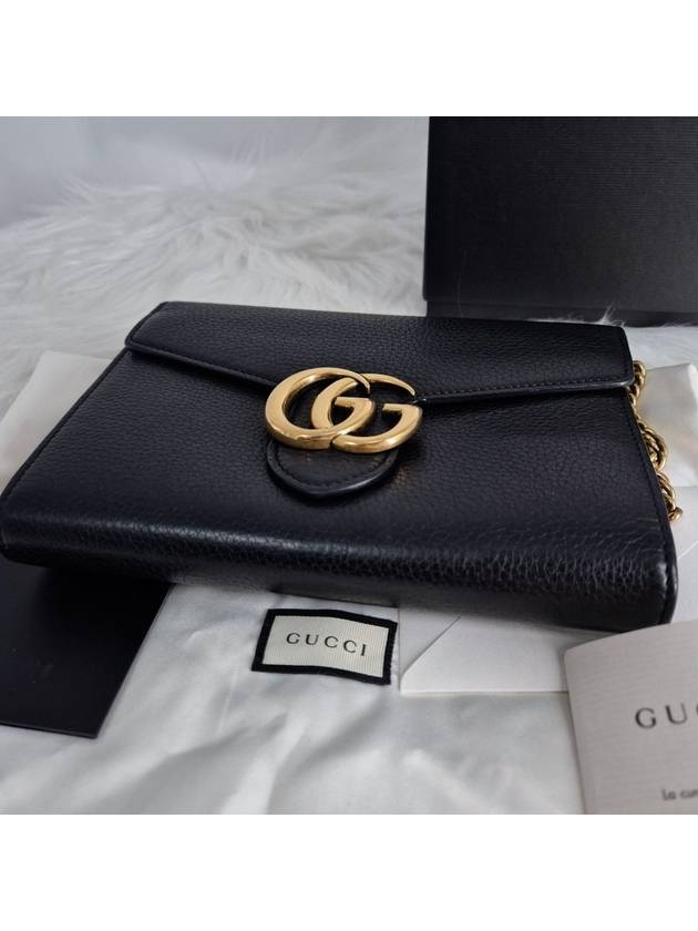 GG Marmont Chain Cross Bag Black 401232 - GUCCI - BALAAN 5