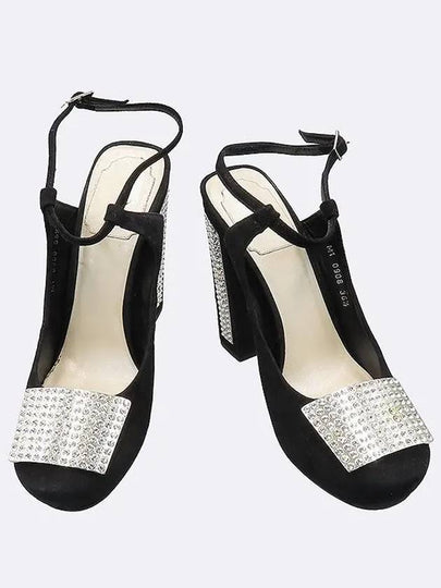 Black Suede Crystal Embellished Women s Shoes 235MM - DIOR - BALAAN 2