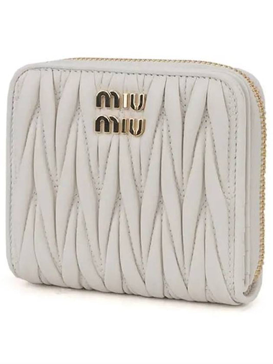 Matelasse Logo Bifold Wallet White - MIU MIU - BALAAN 2