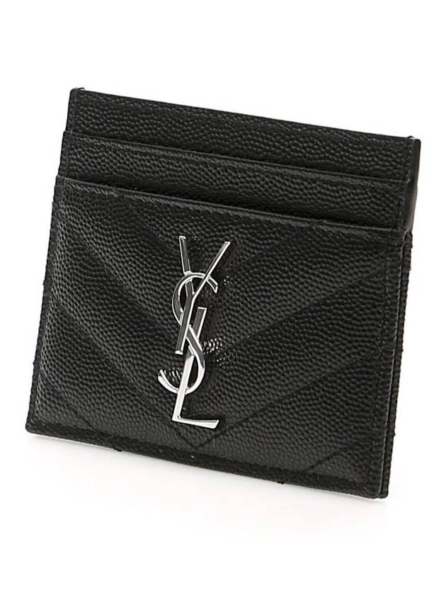 Cassandre Matelasse Card Case In Grain De Poudre Embossed Leather Black - SAINT LAURENT - BALAAN 4