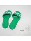 Stitch Lettering Logo Mules Women Slippers Green G39988 Y56482 K5712 - CHANEL - BALAAN 5