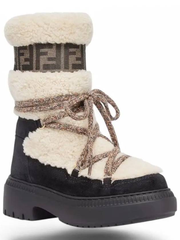 Apres Chic Sheepskin Winter Boots White - FENDI - BALAAN 4