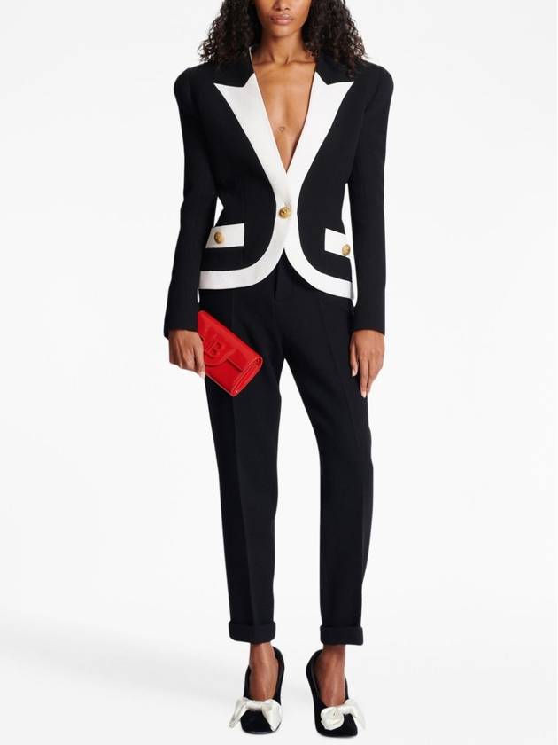 1 Button Blazer BF0SK530WB86 EAB NOIR BLANC B0170734691 - BALMAIN - BALAAN 3