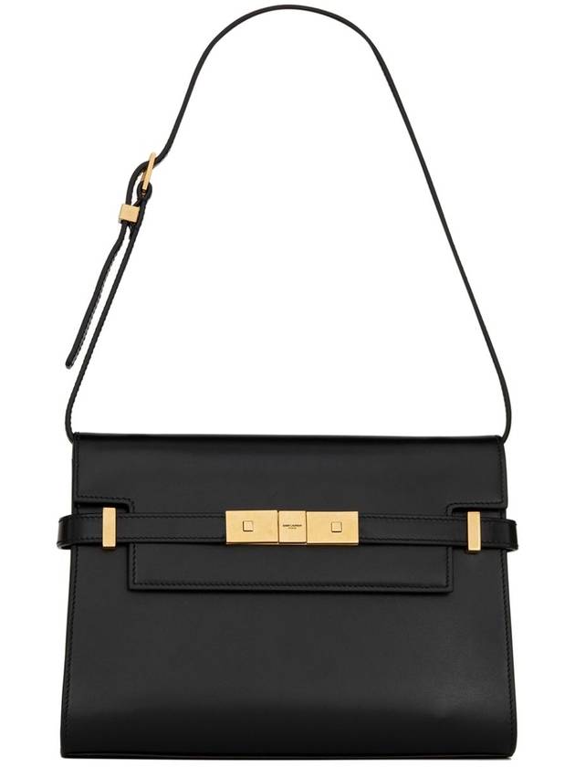 Manhattan Small Shoulder Bag Leather Black - SAINT LAURENT - BALAAN 2