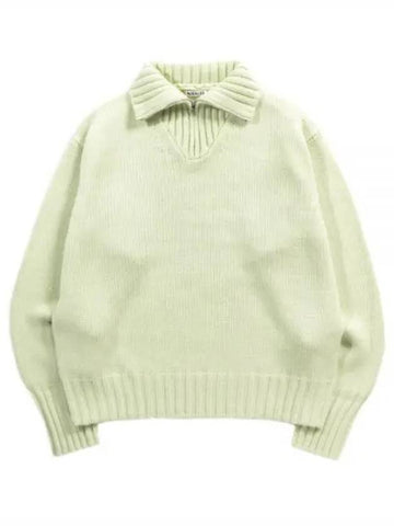 WOOL SOFT CORD KNIT HALF ZIP PO LIGHT LIME A24AP02FL pullover - AURALEE - BALAAN 1