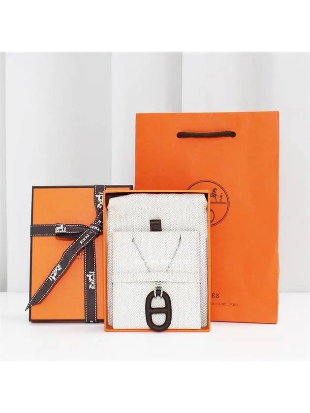 Chaine D'Ancre Vulcanium Necklace Brown Silver - HERMES - BALAAN 7